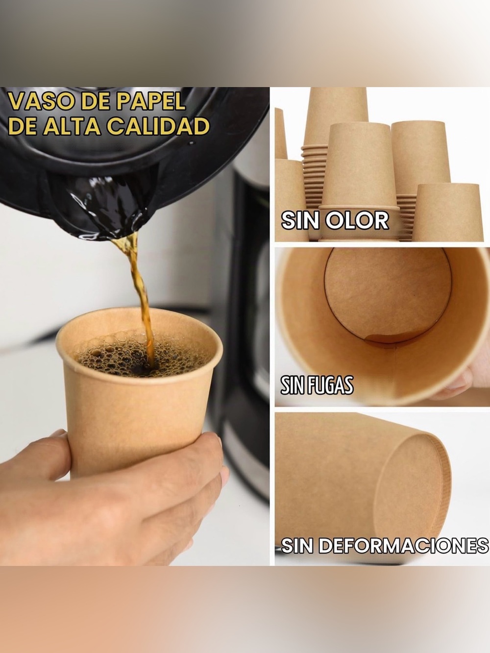 300 Pack 5 oz Kraft Brown Disposable Paper Cups for Hot & Cold Drinks - Picture 2 of 8